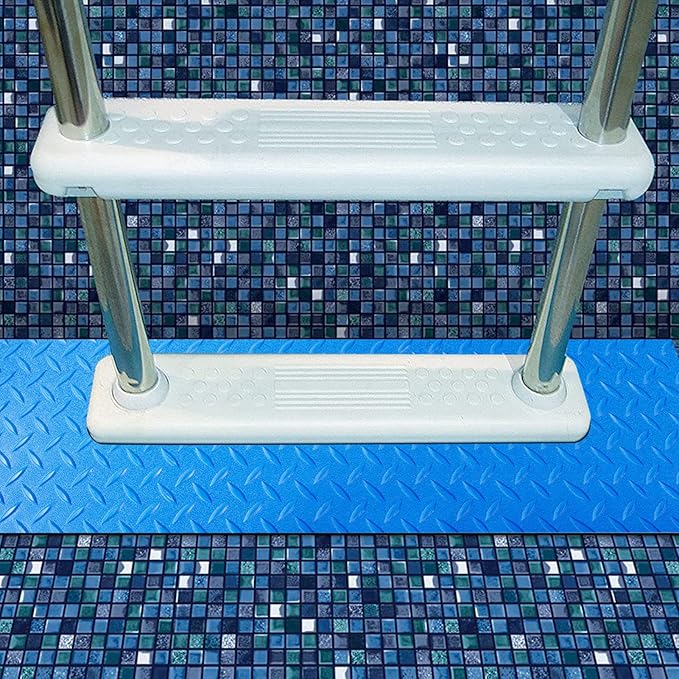 9x36 inches Swimming Pool Ladder Mat Protective Swimming Pool Step Pad for Above Ground Swimming Pool Ladder Pad Vinyl Non-Slip Pool Liner