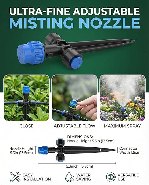 Drip Irrigation System，1/4" Blank Distribution Tubing Watering Hose, DIY Micro Sprinkler Automatic Plant Waterer for Garden, Greenhouse, Raised Bed, Patio & Outdoor Plants （118FT
