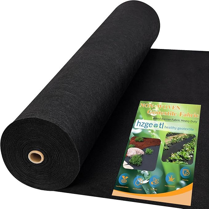 Professional 8oz Geotextile Weed Barrier Fabric - Heavy Duty Landscape Fabric for Gardening, Landscaping, Weed Fabric, Eco Friendly (3x100ft,Non Woven)