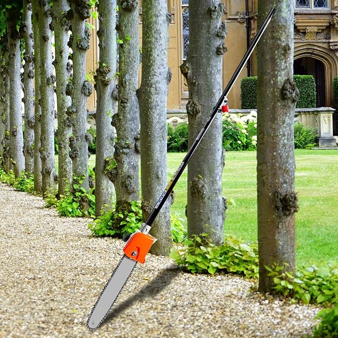 75 inch Pole saw Attachment and Extension Pole Attachment Compatible with kobalt ryobi Greenwork Gtroy-Belt and another most bland's power head and attachment (Black）