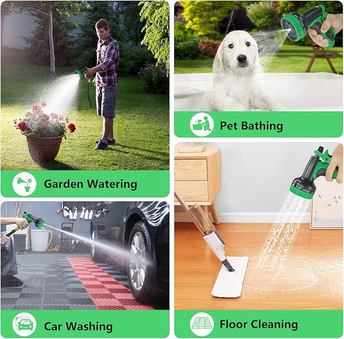 100 FT Expandable Garden Hose-2026 Upgraded Lightweight Flexible Water Hose with 10 Pattern Nozzle,Solid Brass Fittings,5-Layer Latex Core,3750D Durable Fabric,Kink-Free & Leakproof Expanding Hose
