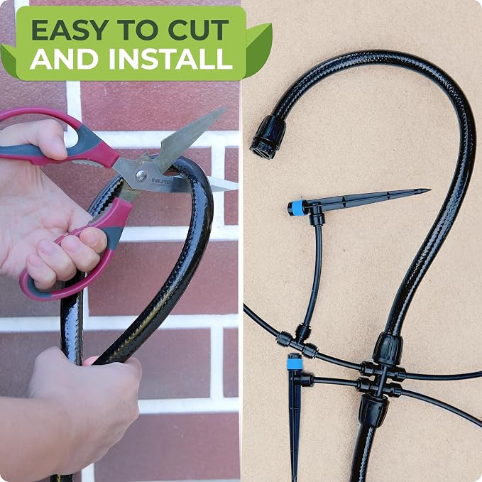 Carpathen 50 FT 1/2 Irrigation Tubing Mainline - Flexible Drip Irrigation Tubing Perfect for Push-To-Connect Garden Irrigation System, or as Blank Distribution Hose for Any Gardening Project