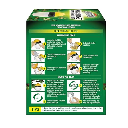 Spectracide Wasp, Hornet & Yellowjacket Trap, Hanging Wasp & Hornet Trap with a Quick-Drown Formula That Submerges & Kills Insects, 1 Count