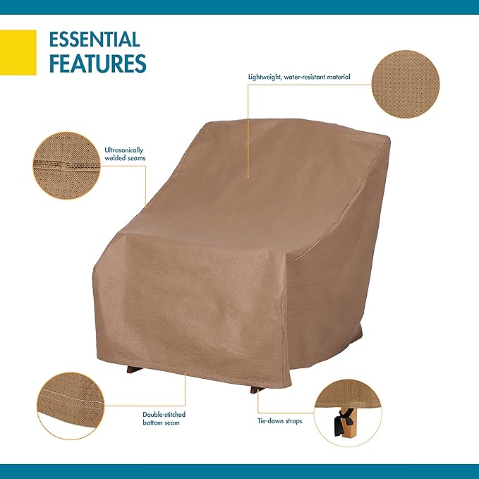 DUCKCOVERS Essential Water-Resistant 32 Inch Patio Adirondack Chair Cover, Outdoor Chair Covers