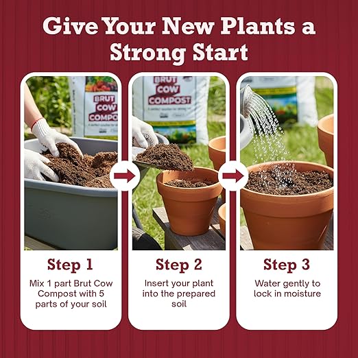 Brut Organic Cow Compost - 1 Cubic Ft - Nutrient-Rich Fertilizer for Thriving Gardens - Safe, Pure, and Effective, (2 Pack)