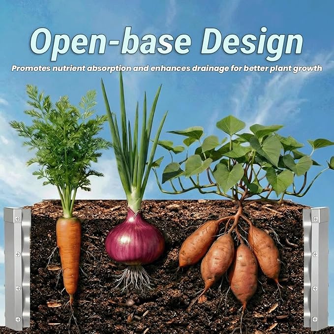2Packs 4x2x1 FT Galvanized Raised Garden Beds Outdoor, Planter Raised Beds for Gardening, Vegetables, Flowers, Metal Garden Box, Deep Plant Flower pots Outdoor