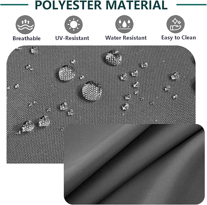 FLYMEI Patio Cushion Covers 24x22x4 Waterproof Outdoor Cushion Cover Replacement 2Packs Outdoor Seat Cushion Slipcover for Rattan Chair Sofa, Dark Grey