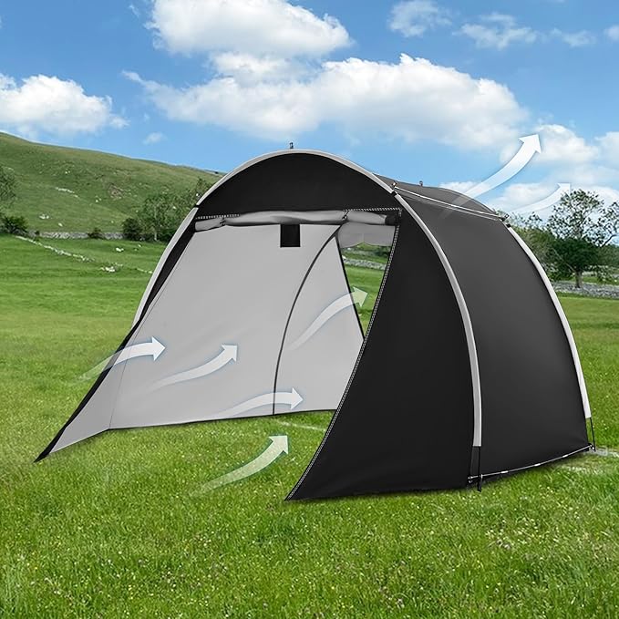 Bike Storage Tent, 98.4 x 82.7 x 65 in,Outdoor Portable Bike Storage Shed, 210D Oxford Fabric PU4000 Waterproof, 2 Rolling Doors, Store 4~8 Bikes, Motorcycles or Large Motorcycles, Without Floor