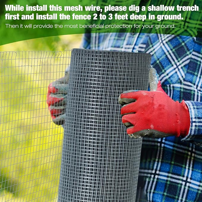 Tatuo Hardware Cloth 1/2 Inch 72in x 50ft Hot Dip Galvanized After Welded Cage Mesh Rolls 21 Gauge Metal Chicken Wire Roll Wire Fencing Poultry Netting for Raised Garden Rodent Animals