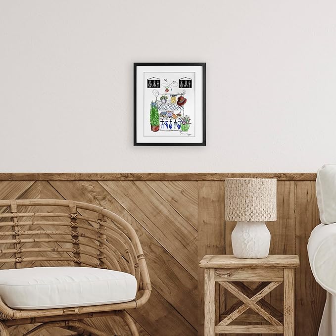 Stupell Industries Spring Gardening Potting Shed Black Framed Print Under Glass design by Susan Lugar, 21 x 17