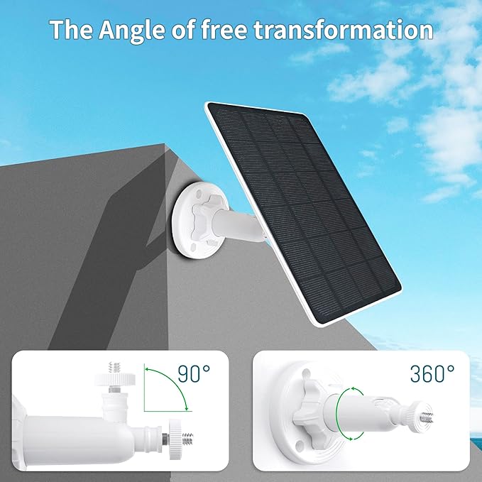 Solar Panel for Ring Doorbell, 5W Solar Charger Compatible for Ring doorbell, Video Doorbell 2/3/3 Plus,Video Doorbell 4, Video Doorbell Plus, for Ring Battery Doorbell Pro with 13ft Charging Cable