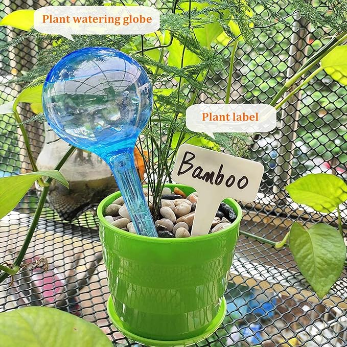 Plant Self-Watering Bulbs, 10pcs Self Watering Planter Insert, Flower Automatic Watering Drip Irrigation Device, Indoor Outdoor Garden Self Waterer for Plant