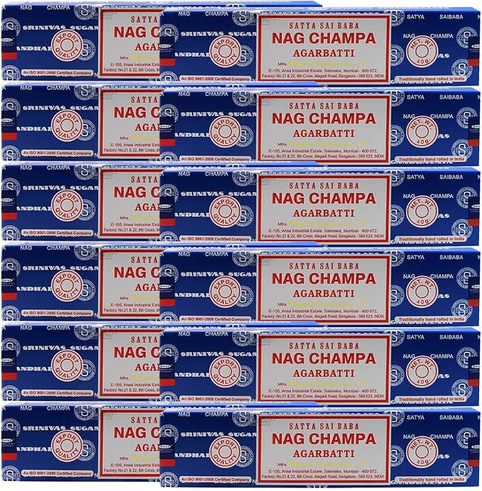 Nag Champa Incense Sticks 40g x 12 and Incense Stick Holder Bundle Insence Insense Satya Incense