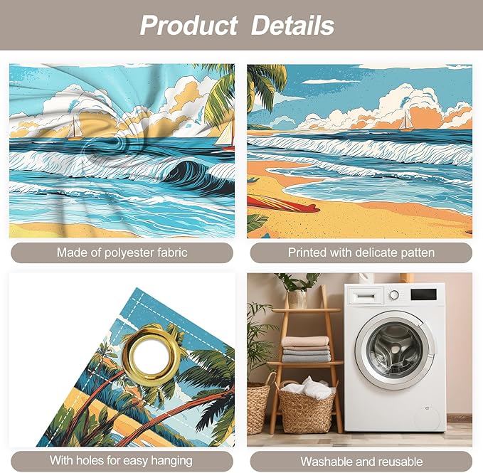 7 * 16FT Summer Palm trees Garage Door Cover Decorations Sunset Palm Trees Garage Door Banner for Outdoor Indoor Summer Party Photography Backdrop