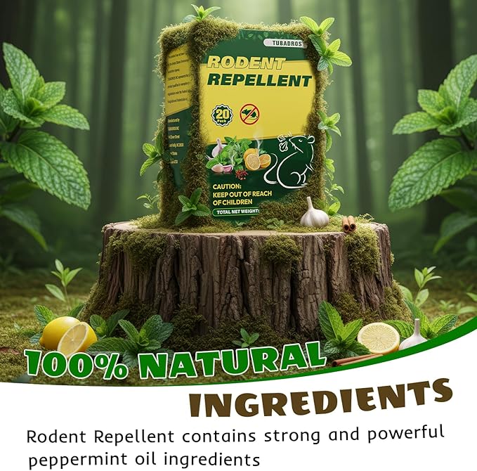 Rodent Repellent, Peppermint Oil Moth Ball to Repel Mice and Rats, Mouse Repellent, Mice Repellent, Rat Repellent, Rodent Repellent for Cars,Garden, Indoor Use (1 Count (Pack of 20))