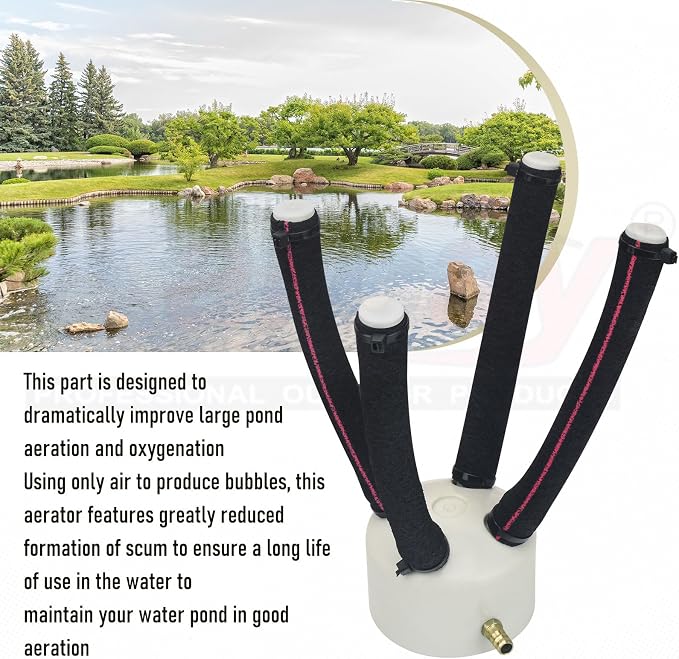 Large Pond Diffuser for Outdoor Bubbling- High Efficiency Sinking Pond Aquatic Aerators and Deicer for Improved Filtration-Fish Pond Part Essential for Healthy Aquatic Environment-Reduces Scum.