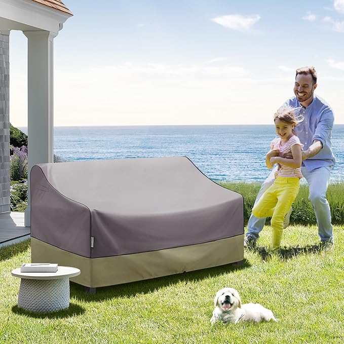 KylinLucky Heavy Duty Patio Sofa Cover 79 x 37 x 35 inches, Waterproof 3-Seater Outdoor Couch Cover for Loveseat & Bench with Air Vents, All-Weather Black Furniture Protector
