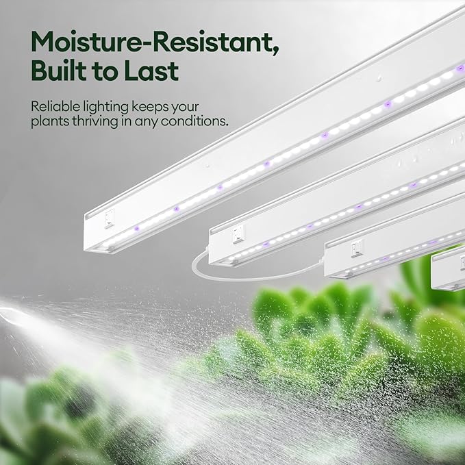 Maygrove T5 Grow Lights for Indoor Plants 1FT, Blue-Rich Full Spectrum 5000K Grow Light, 28W(4 x 7W), Grow Light Strips for Seed Starting, Greenhouse, High PPFD, Linkable, White, 4-Pack
