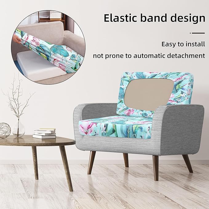 BIETYONE 8Pcs Stretch Patio Cushion Covers,Outdoor Couch Covers Replacement,Outdoor Couch & Sofa Slipcovers,for Patio Furniture Cushion Covers,Washable Reusable urniture Protector(Hummingbird,8PCS)
