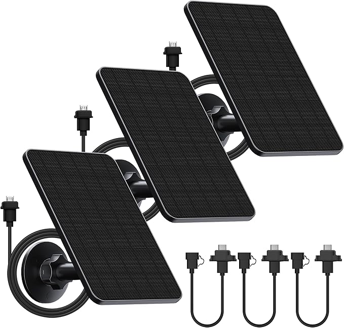 Rhorawill 3 Pack Solar Panel for Blink Outdoor 2K+/(3rd Gen) XT3/Outdoor 4(4th Gen) and XT/XT2 Camera(Not Included)/Blink Outdoor Camera,Solar Panel with Mount 13.1ft Cable Rubber Plug