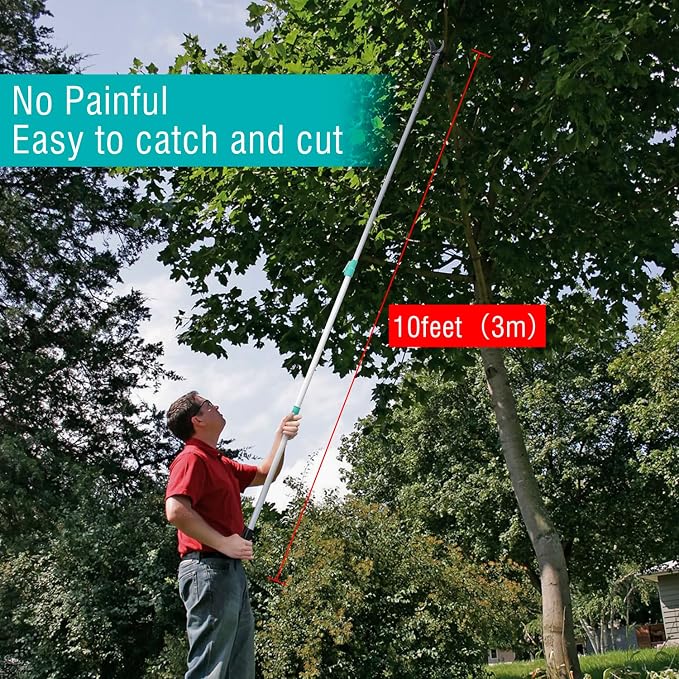 Altdorff Tree Pruner Extendable, Tree Trimmers Long Handle Pruner, Extra Length to 10ft, Telescopic Pole Pruner with Rotate Head, Smooth Clean Cut, Ideal For Removing High Branches and Fruit Picking