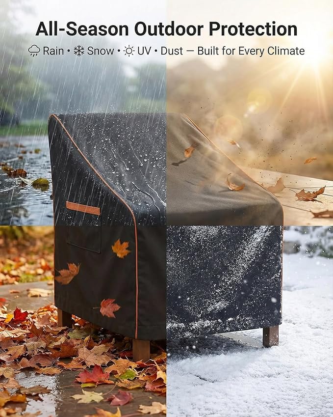 Outdoor Waterproof Patio Chair Covers, Heavy Duty Oxford Coating Weather Resistant Patio Furniture Covers 600D 28W x 35D x 36H inches 2-Pack, Black