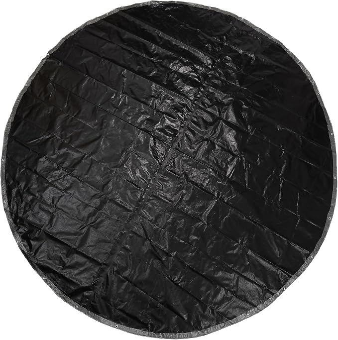 GUARD SHIELD Round Tarp 12 Feet Waterproof Heavy Duty Circle Tarps for Under Pool Silver/Black Multi Purpose Circular Outdoor Cover