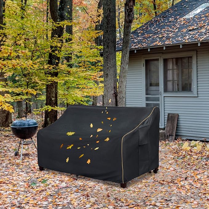 Patio 3-Seater Sofa Cover,Outdoor Couch Cover Fits up to 76W x 32.5D x 33H Inches,100% Waterproof Heavy Duty Patio Furniture Covers,Black