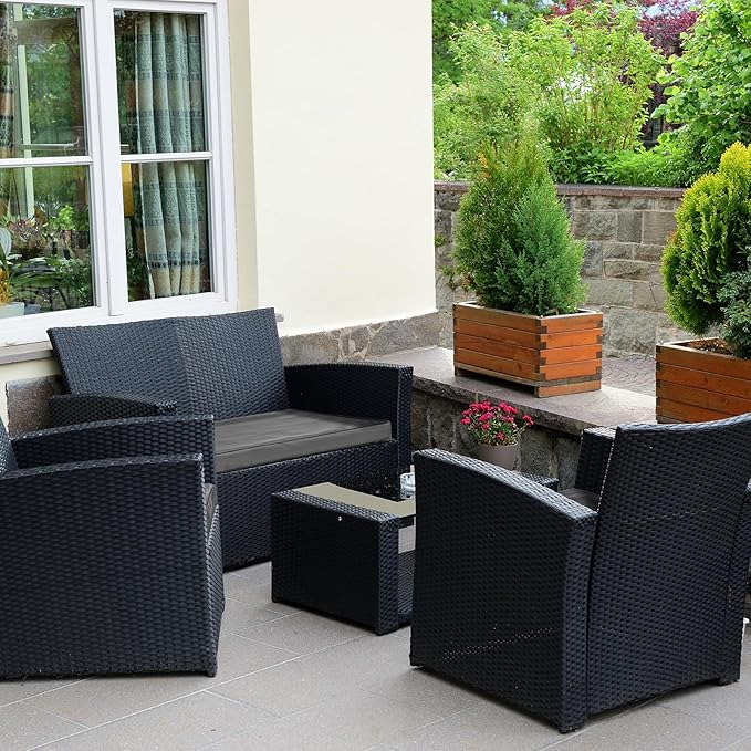 Lounsweer 3 Pcs Outdoor Cushion Covers Patio Cushion Replacement Covers 2 Covers 18 x 18 x 2 and 1 Cover 42 x 18 x 3 for Patio Furniture Outdoor Washable Water Resistant for Couch Sofa (Dark Gray)