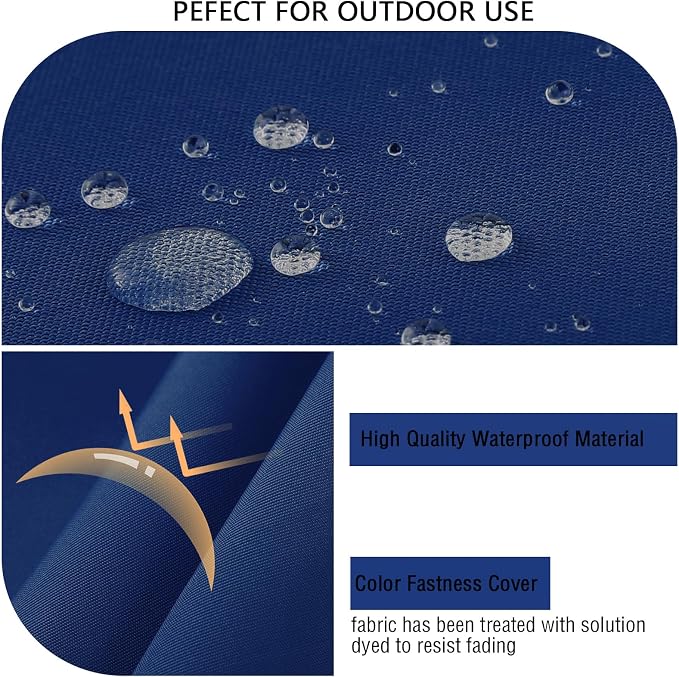 idee-home Outdoor Cushions for Patio Furniture, Outdoor Seat Cushion, Waterproof Couch Hampton Bay Deep Seat Replacement Chair Cushions for Garden Lawn Backyard Deck, 26.5 x 26.5 Navy Bue | Waterproof Hampton Bay Deep Seat Replacement Couch Cushions fo...