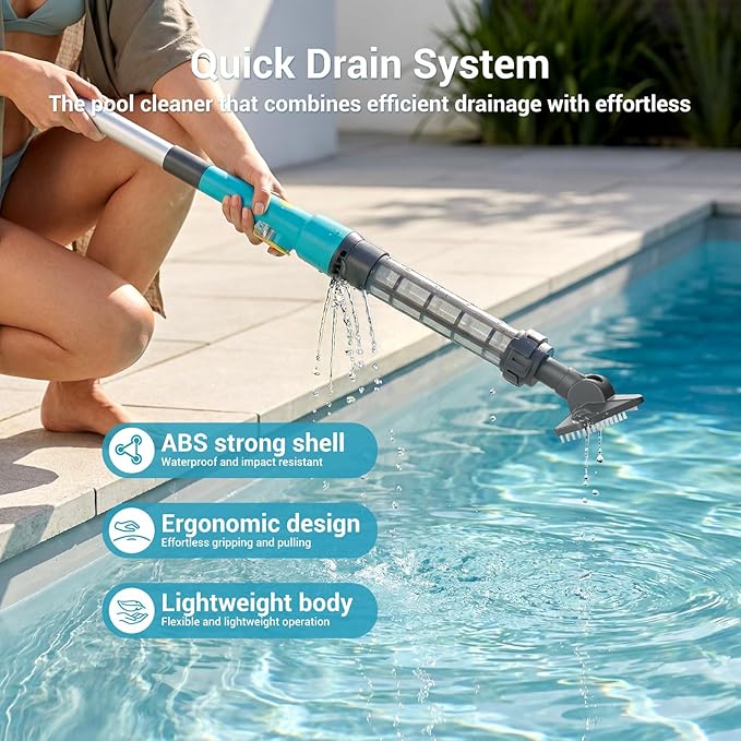 MUTAOMWY Hot Tub Vacuum,Cordless Handheld Pool Vacuum Cleaner - Pool Cleaner for Inground Pools, for Hot Tubs and Spa,12 Gallons/Min Powerful Suction