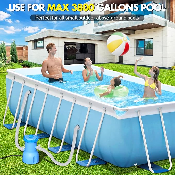 Basic Series 530 GPH Above Ground Pool Filter Pump - ETL Certified Pool Cartridge Filter Pump System with GFCI Protection | Enhances Water Clarity - Effectively Removes Impurities from Water