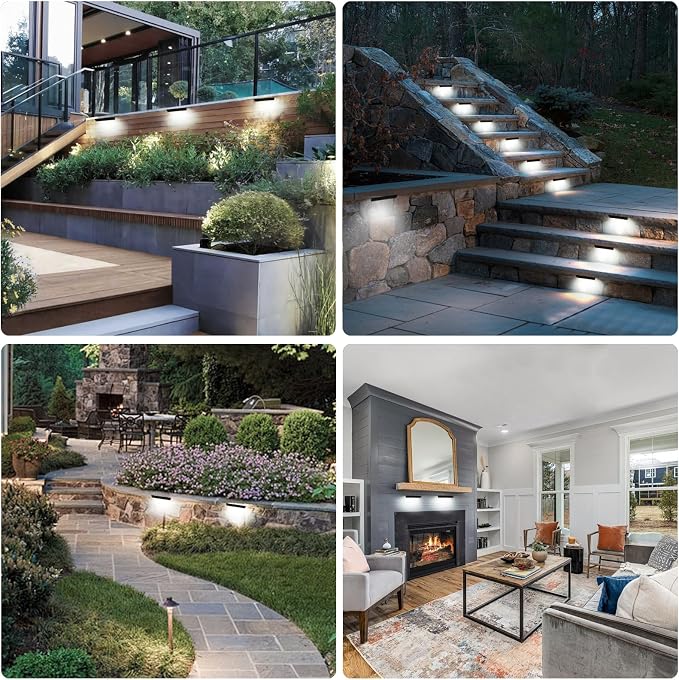 8 Packs 4inch LED 1.8W Hardscape Lighting,12V AC/DC Low Voltage Retaining Wall Light Paver Lighting,5000K Daylight White Outdoor Step Light,50,000 Hours Lifespan