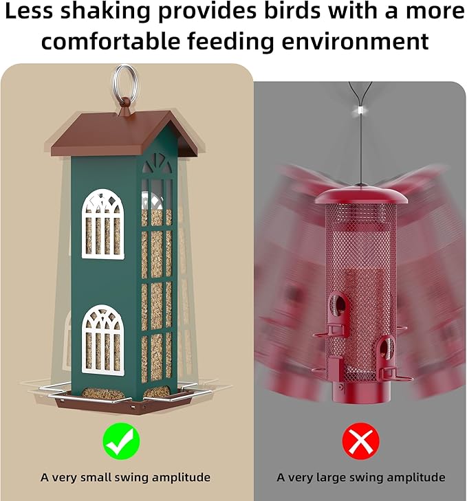 Metal Bird Feeder Bird Feeders for Outdoors Hanging,Waterproof and Rust-Proof,Easy Cleaning,Wild Bird Feeders Attracting Chickadees Goldfinches Cardinals Finches and Sparrows