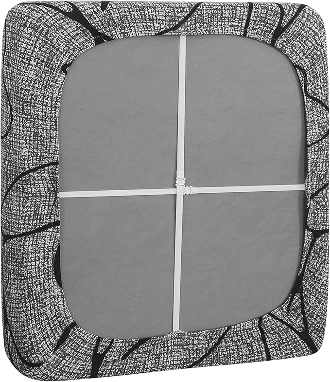 FORCHEER Waterproof Patio Cushion Covers 20x20 Floral Printed Stretch Outdoor Cushion Seat Covers Set of 2 Wicker Chair Washable Replacement