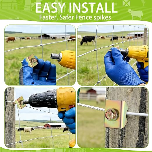 170 Pcs 1.5 Inch Fence Staples for Wire Reusable Barbed Fence Fasteners Nails with Storage Bucket for Mesh and Woven Fencing, Metal Grid, Softwood, Quick Installation with Electric Drill