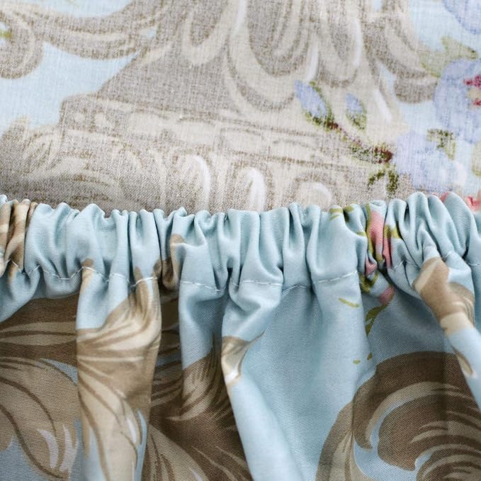 FADFAY Shabby Floral Bedding Elegant Peony Sheets Set Luxury Bedding Collections 800 Thread Count 100% Egyptian Cotton Deep Pocket, 4 Piece-Twin Size