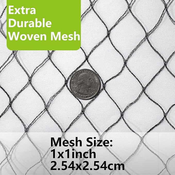 100x100ft Bird Netting for Chicken Coop Poultry Netting 1 inch Mesh Heavy Duty Chicken Coop Cover Netting Roof Hawk Proof Bird Netting for Garden Protection Fruit Tree Netting Against Squirrels Deer