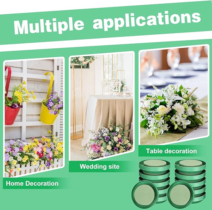 12 Sets Large Flower Foam with Bowl Kit 6.5 Inch Round Floral Foam Blocks Bulk DIY Green Flower Arrangement Supplies Floral Arranging Kit for Wedding Birthday Party Table Centerpiece Decorations