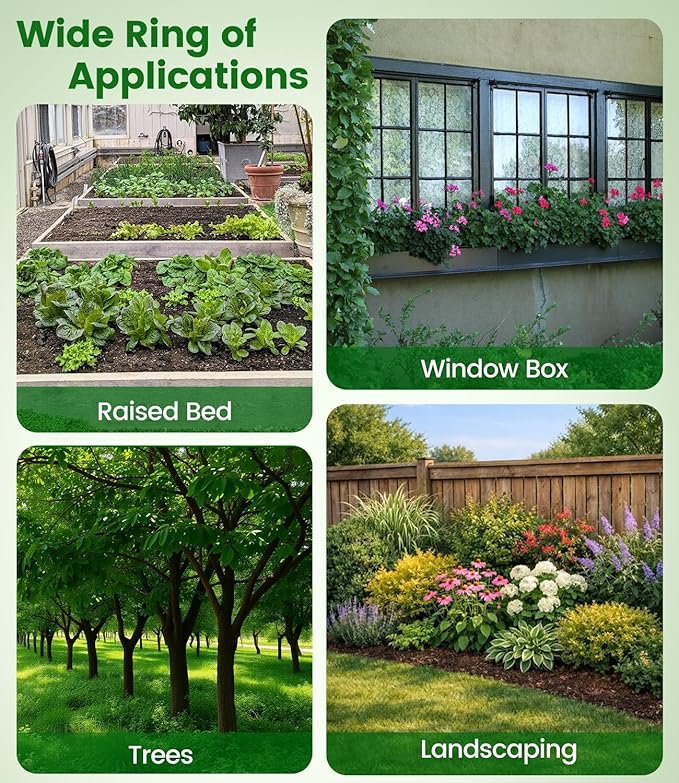 132FT Drip Irrigation Tubing Kit with 1/2 inch Drip Irrigation Tubing, 1/4 inch Irrigation Dripline, and Irrigation Parts for Garden, Raised Beds, and Greenhouse Watering