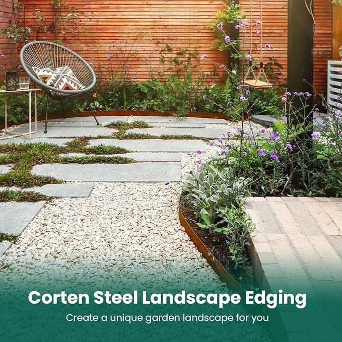 Corten Steel Landscape Edging Metal Garden Edging 10" H x 40" L Steel Landscape Edging Garden Landscaping Border Rusted Edge for Lawn Yard Outdoor Plant 6 pcs by GZGNEEVL