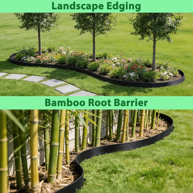 West Bay 35ft x 24in x 60mil Tree Root Barrier, Heavy-Duty Bamboo Root Barrier Weed Blocker for Landscape Tree Ring Edging Garden Borders Driveway and Sidewalk Protection Roads