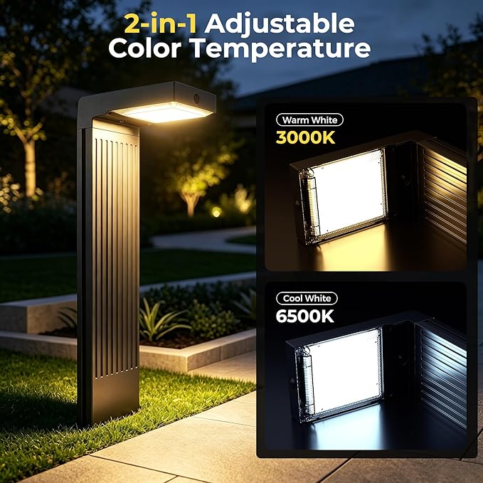 COXSENI Solar Lights Outdoor Pathway, 6Pack Motion Sensor Solar Pathway Lights, 2 Colors Adjustable & 3 Working Modes, IP65 Waterproof Outdoor Landscape Lighting for Garden Yard Driveway Walkway Lawn