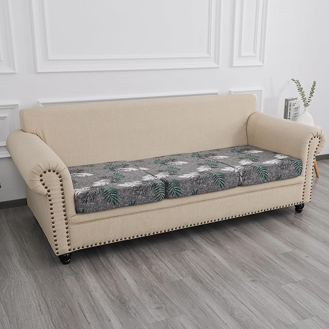 FORCHEER Ourdoor Cushion Covers 20X20 Waterproof 3 Pieces Floral Printed Stretch Patio Chair Cushino Covers for Rattan Patio Furniture Replacement