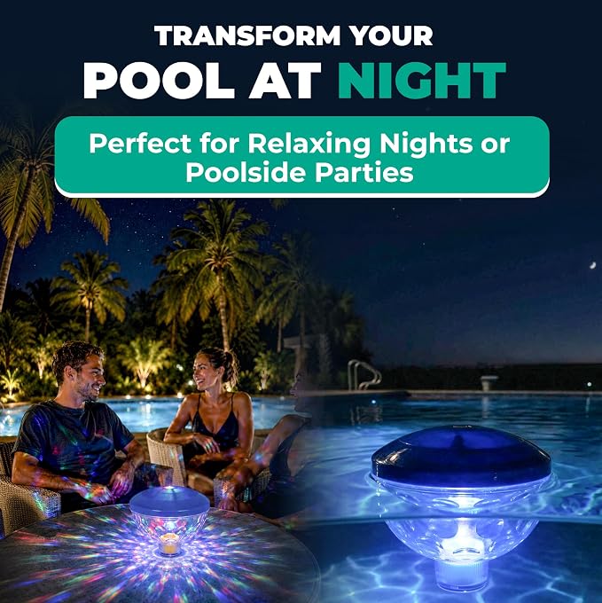 GAME LED Pool Lights for Above Ground & Inground Pools - Waterproof Floating Light Show with Multiple Color Modes - Easily Installable - Remote Controlled | Classic