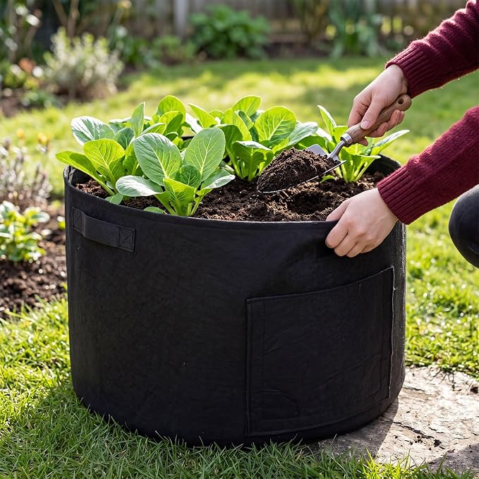 6 Pcs 30 Gallon Potato Grow Bags with 2 View Windows Heavy Duty Pots Growing Containers with Sturdy Handles, Potato Bags for Growing Potatoes Tomato Vegetables