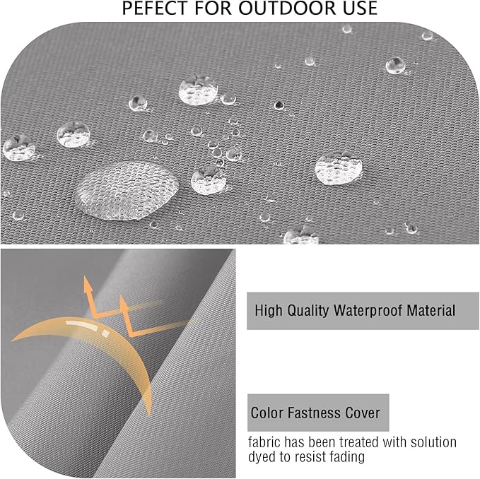 idee-home Outdoor Chair Cushions for Patio Furniture, Outdoor Seat Cushion | Waterproof Hampton Bay Deep Seat Replacement Couch Chair Cushions for Garden Backyard Grey 26.5 x 26.5