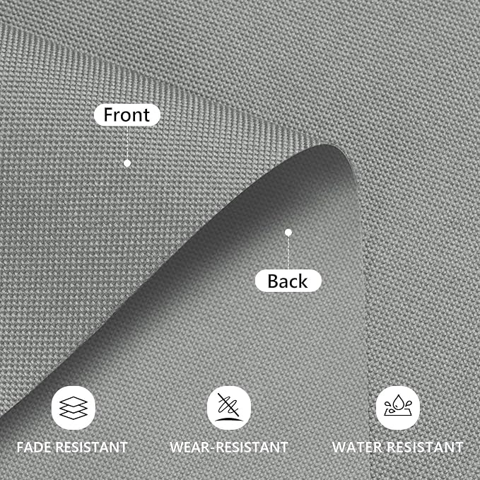 Konelia Waterproof Canvas Fabric by the Yard Outdoor Upholstery Fabric 600D Cordura Polyester Fabric Water Resistant Sewing Fabric for Chair Patio Cushion Purse Tote Bag Interior 1 Yard Silver Grey