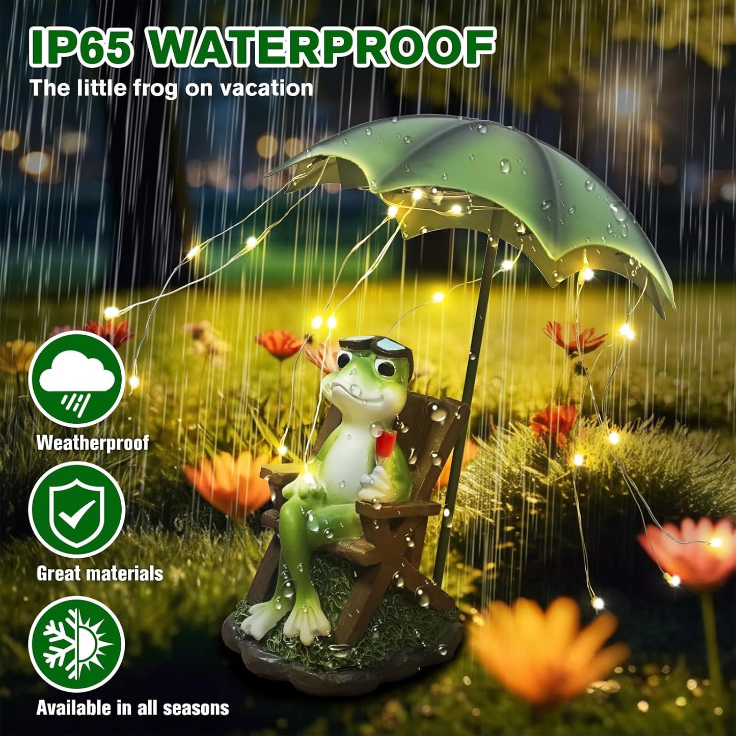 Solar Frog Outdoor Garden Statues Yard Decor - Solar Lantern LED Red Wine Frogs Umbrella Figurine with Lights Waterproof, Animal Statue Decoration Ornaments for Patio/Lawn Balcony/Backyard/Home