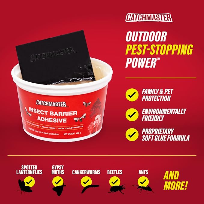 Catchmaster Tree Banding Insect Barrier DIY 15oz Pail, Lanternfly & Ant Traps, Outdoor Adhesive Crawling Insect Trap to Protect Trees, Fruit & Plants